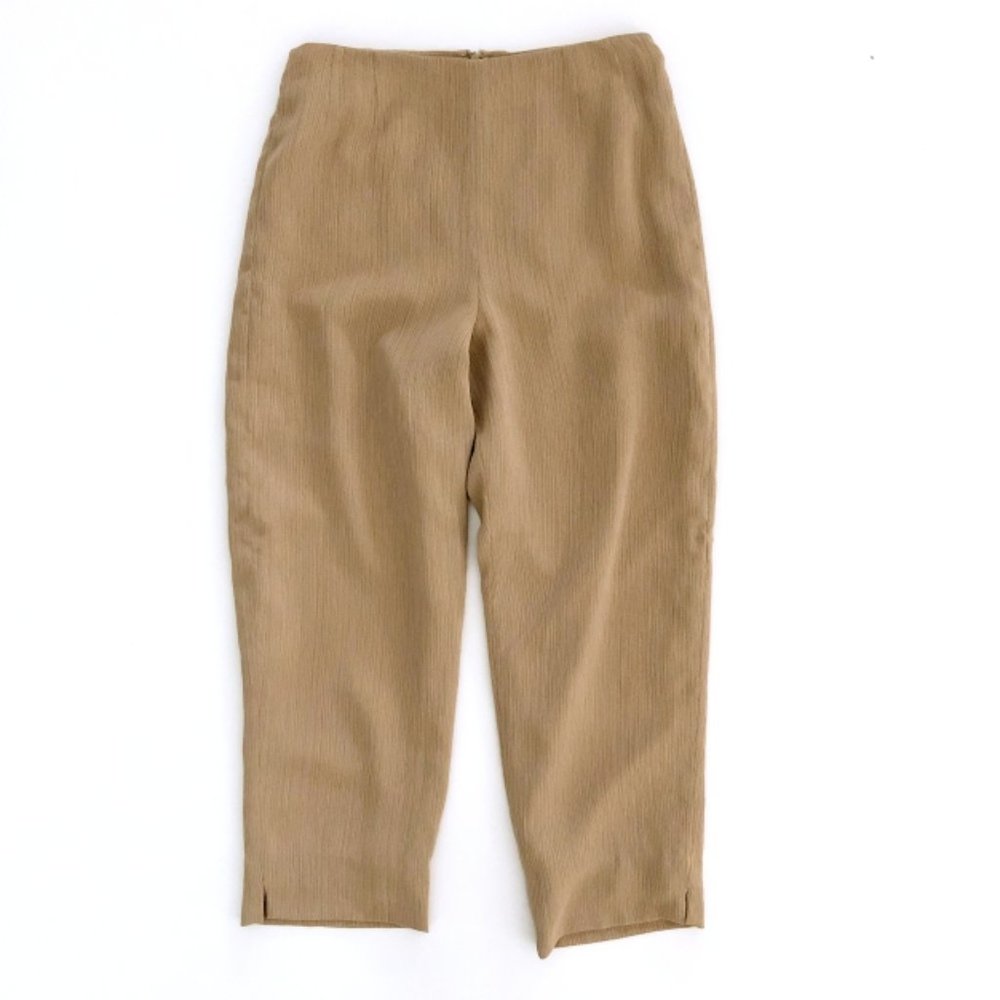 EMANUEL UNGARO Women's Beige Tan Capri Pants 10